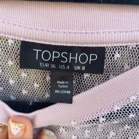 Topshop Mesh Tunic Top - Picture 3 of 4